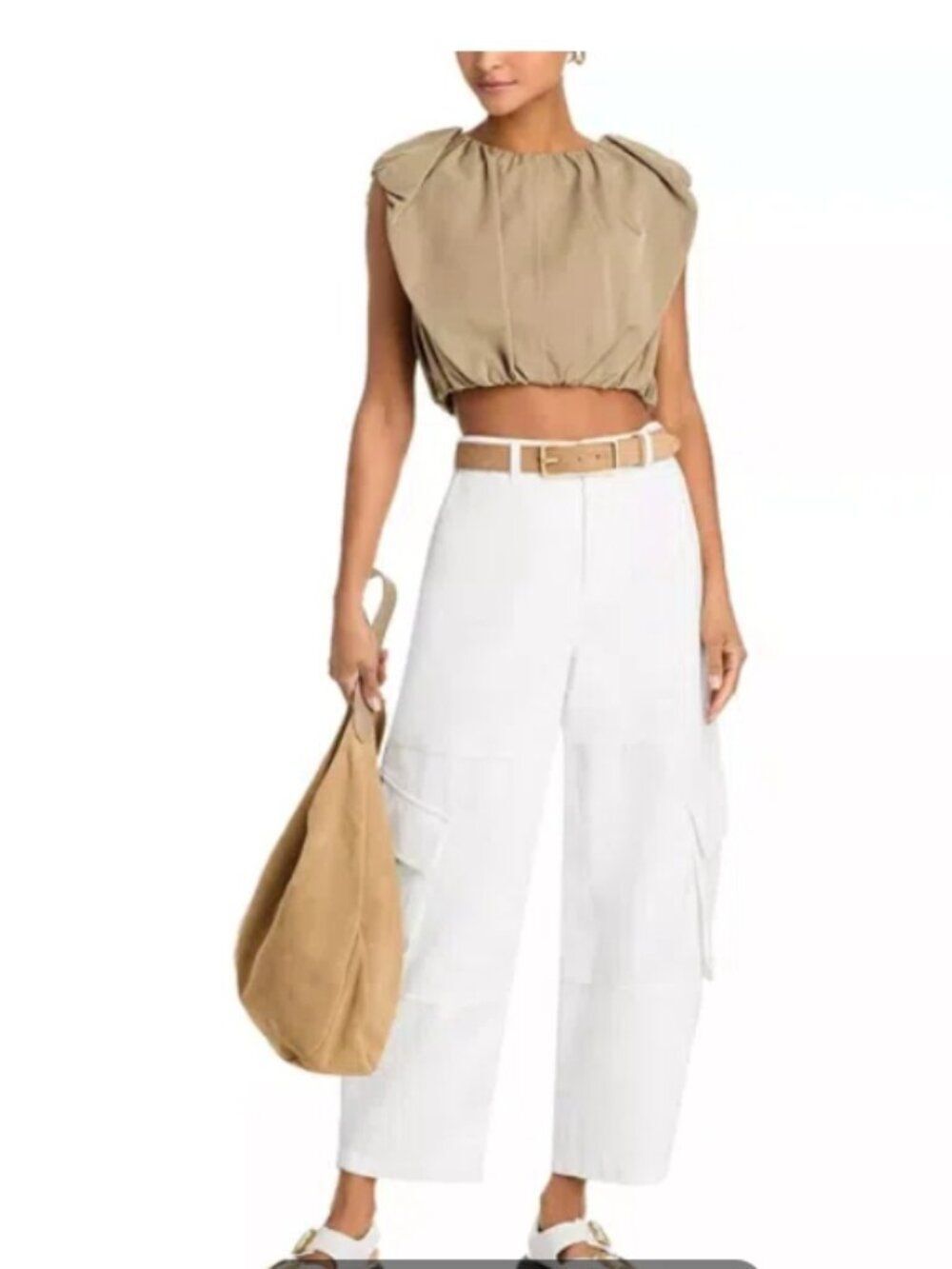 Like New! FRAME Bubble Cargo Pants 100% Cotton White Size 27
